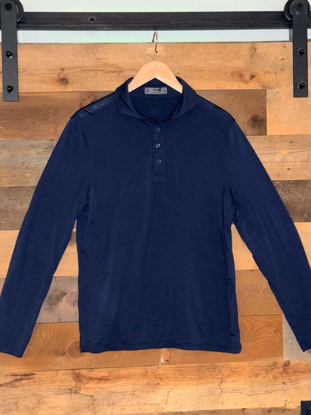 G/FORE Men's Blue Long Sleeve Polo Shirt Size Medium